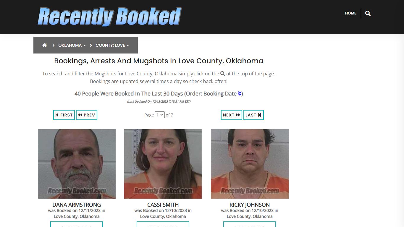 Recent bookings, Arrests, Mugshots in Love County, Oklahoma